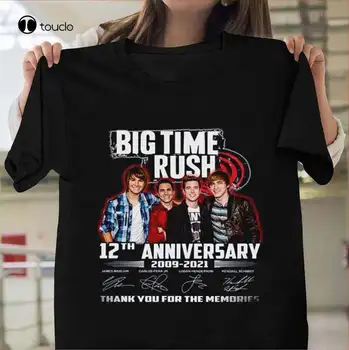 Лучшая футболка Big Time Rush Pop Band с подписями к 12-летию Big Time Rush 2009-2021 Футболка Big Time Rush Pop Band