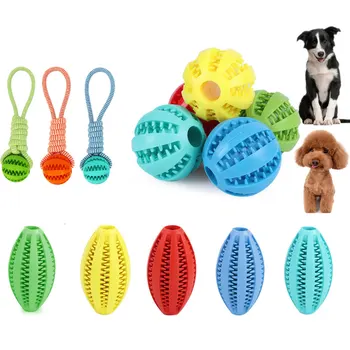 Игрушки для собак, раздача шариковых лакомств для агрессивных жевателей, почти неразрушимые пищащие собачьи игрушки для щенков крупных пород