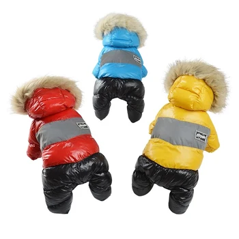 Зимний комбинезон для маленьких собак, кошек, Утепленная теплая одежда, Водонепроницаемые светоотражающие толстовки, куртка для щенков, пальто для чихуахуа, комбинезон