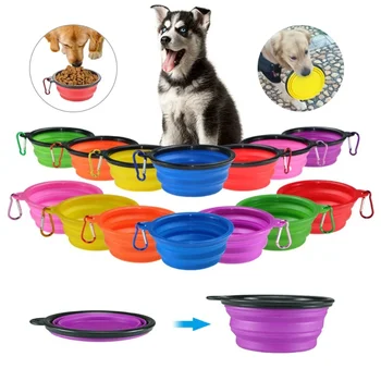 Миска для собак объемом 350 МЛ, портативная складная миска для домашних животных, складная силиконовая миска для воды для собак, путешествий на свежем воздухе, контейнер для корма для щенков, блюдо для кормушки