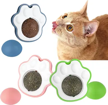 вращающийся на 360 градусов натуральный кошачий мятой кошачий настенный мяч-игрушка здоровый натуральный шарик для удаления волос способствует перевариванию кошачьей травы sna