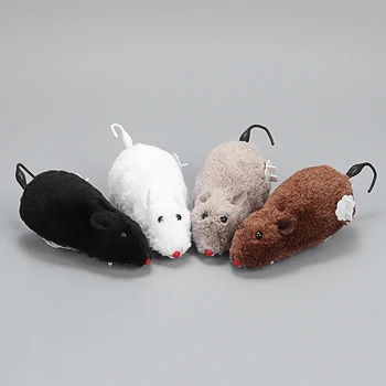 Креативная игрушка для игры с кошкой и собакой, Механическое движение Крысы, Забавная заводная Пружинная игрушка, Плюшевая мышь, Аксессуары для домашних животных