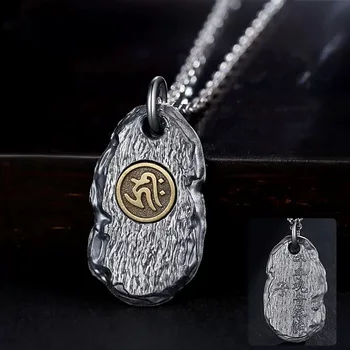 Индивидуальный Кулон Будды для мужчин, ювелирные изделия из высококачественного Тибетского серебра, ожерелье с восемью Богами-хранителями, женский Амулет на шею.