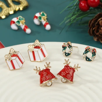 Рождественские серьги Подвеска в виде Лося Санта Клауса, Рождественский декор для дома, Рождественский Подарок для детей, Подарки на Новый год
