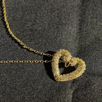 Ожерелье из нержавеющей стали для женщины, женское дизайнерское женское ожерелье с цирконом в виде сердца, Оптовая цена