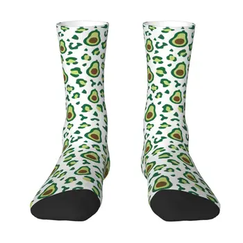 Мужские носки с леопардовым рисунком цвета авокадо, модные носки Унисекс на весну, лето, осень-зиму