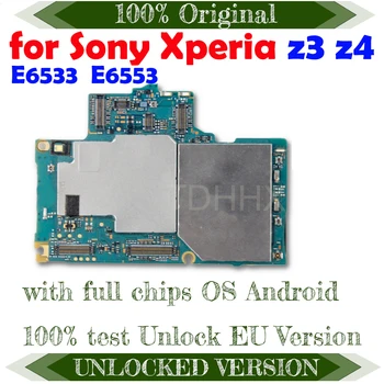 32 ГБ Оригинальная Разблокированная для Sony Xperia Z3 + Z4 Z3 Plus E6533 E6553 Логическая Печатная плата 32 ГБ Материнская плата поддерживает Nano SIM-карту