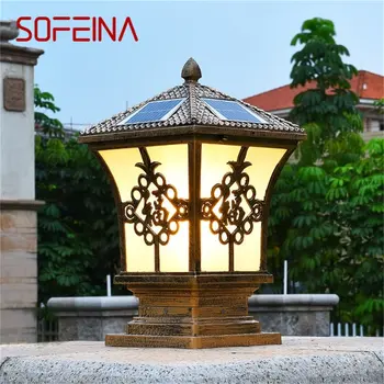 SOFEINA Solar Outdoor Classic Post Light Ретро Водонепроницаемый Столб Светодиодные Настенные светильники для домашнего Сада