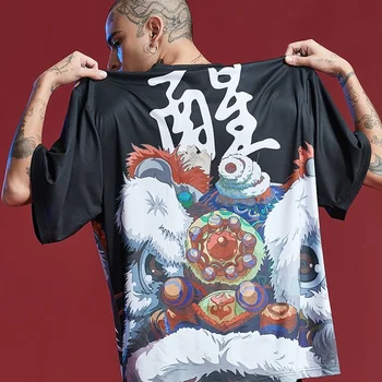 Футболки в стиле хип-хоп, Азиатская уличная одежда Harajuku, Свободная Мужская футболка с коротким рукавом, повседневная Летняя негабаритная Мужская одежда в стиле панк FF3113