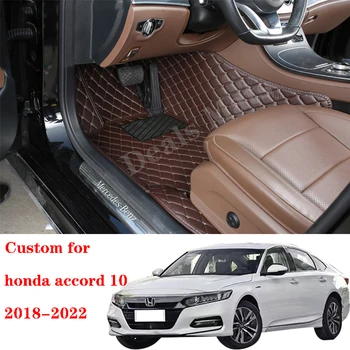 Автомобильные коврики для Honda Accord 2018 2019 2020 2021 2022, Водонепроницаемые Детали интерьера на заказ, Ковры, Автомобильные накладки для ног, Аксессуары