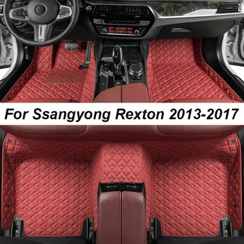 Изготовленные на заказ роскошные коврики для Ssangyong Rexton 2013-2017 Без морщин Автомобильные коврики Аксессуары Запасные части для интерьера Полный комплект
