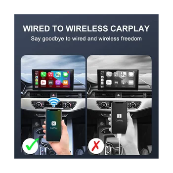 Обновление беспроводного адаптера Android Auto CarPlay с 5 ГГц WiFi CarPlay Dongle для проводного CarPlay Car Преобразование проводного в беспроводной, B