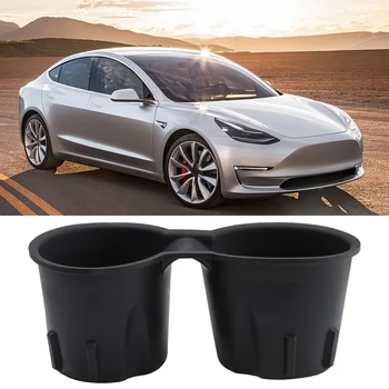 Держатель стакана для воды на центральной консоли, слот для вставки, скользящий зажим для Tesla Модель Y/3, Черные Аксессуары для интерьера автомобиля