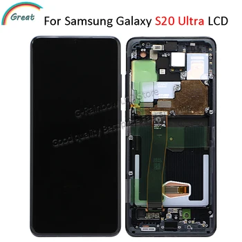 Для Samsung Galaxy S20 Ultra ЖК-дисплей с Рамкой G988 G988F G988B/DS Сенсорная панель Экран Дигитайзер Для Samsung S20 Ultra LTE Дисплей