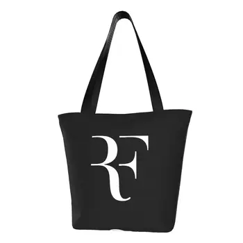 Белая сумка для покупок Federer Tennis Stars с модным принтом, портативная холщовая сумка для покупок через плечо