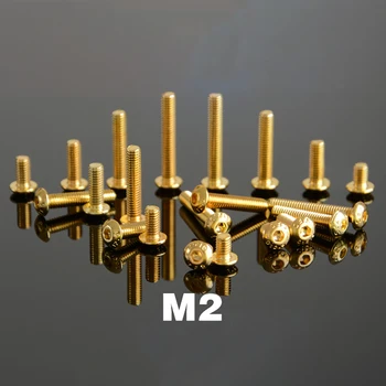 M2 M2.5 Золотой Винт DIN7991 С шестигранной головкой из легированной Стали марки 12,9 С шестигранной головкой DIN7991 ИСПОЛЬЗУЕТСЯ ДЛЯ крепежа Мебели Модели автомобиля DIY
