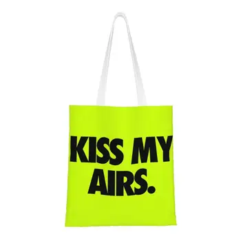 Модная сумка для покупок Kiss My Airs, холщовая сумка для покупок из вторичного сырья