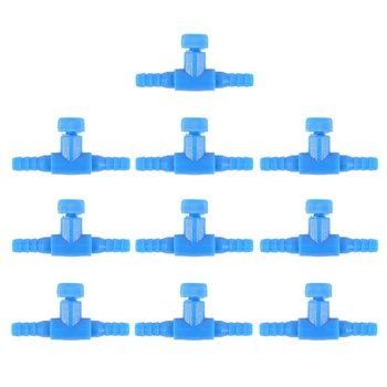 10 Штук Пластиковых Клапанов Управления Воздушным Насосом Для Аквариумных Рыб 2-Ходового Типа Синего Цвета