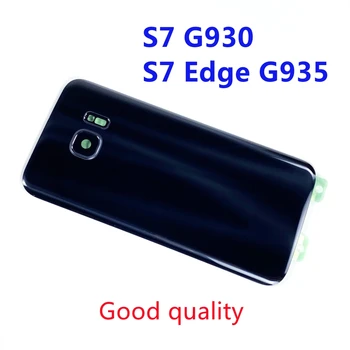 Для SAMSUNG Galaxy S7 Edge G935 S7 G930 Крышка батарейного отсека Задняя Стеклянная дверца Корпус Пластиковые Защитные запчасти Крышка объектива камеры