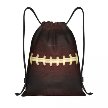 Винтажная сумка для сшивания мяча для регби на шнурке Для мужчин и женщин, портативная спортивная сумка для спортзала, рюкзаки для хранения покупок