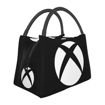 Классические сумки для ланча с логотипом Xboxs для школы, офиса, любителей видеоигр, Водонепроницаемый термоохладитель, Ланч-бокс для женщин