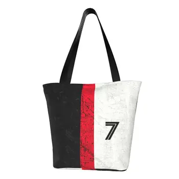 Забавные футбольные сумки-тоут CR7 для покупок, многоразовая парусиновая сумка для покупок с футбольными продуктами 