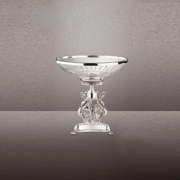 Высококачественный роскошный подсвечник Серебряная тарелка с черными штрихами декоративный стеклянный подсвечник