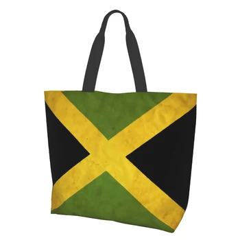 Сумки-Тоут с Флагом Ямайки Гранж для Женщин, Многоразовые Продуктовые Сумки, Большие Хозяйственные Сумки