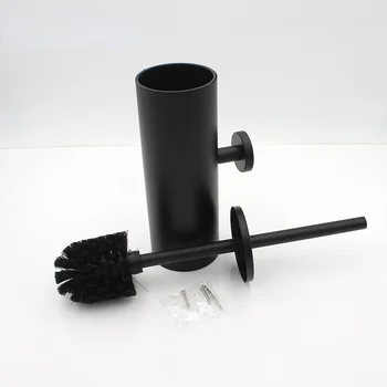 Матовый черный держатель для туалетной щетки из нержавеющей стали, Прочная Вертикальная щетка для унитаза в ванной, настенные аксессуары