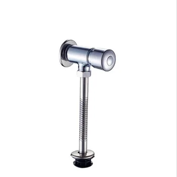 Латунный кнопочный клапан для смыва писсуара в туалете с полированным хромом, клапан для задержки мочи в ванной, Самозакрывающийся клапан для смыва мочи