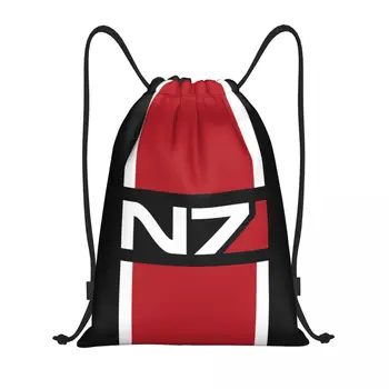 Mass Effect N7 Сумки-рюкзаки на шнурке Женские Мужские легкие Alliance Military для видеоигр, тренажерного зала, спортивных рюкзаков, мешков для йоги