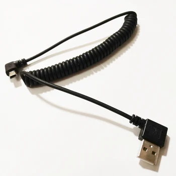 NCHTEK Прямоугольный USB2.0 Штекер под углом 90 градусов Mini 5Pin USB Штекерный эластичный пружинный кабель/ 10ШТ