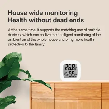 Датчик температуры и Влажности Smart Life Работает С Alexa Google Home Внутренний Гигрометр ЖК-дисплей Smart Home Mini