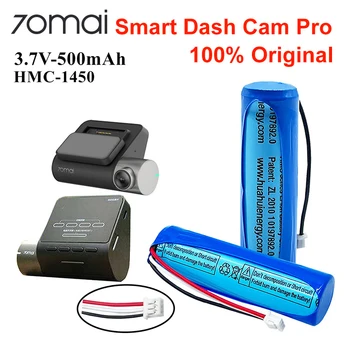 Оригинальный Литий-ионный Аккумулятор 3,7 В 500 мАч для 70mai Smart Dash Cam Pro A550 A550S A800 Midrive D02 HMC1450 Сменный Аккумулятор 3-проводной 