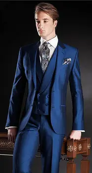Мужские костюмы Persoanl на заказ, 5 предметов на двух пуговицах (пиджак + брюки + жилет + галстук + носовой платок), вырез на лацкане, благородный мужской костюм Terno Masculino, новое поступление