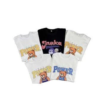 Футболка Inaka Shirt Men Women Daily IP Shirt с рисунком медведя, футболка американского размера с трафаретной печатью