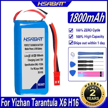 HSABAT X6 H16 1800 мАч Lipo Батарея Для Yizhan Tarantula X6 H16 Радиоуправляемый Дрон Квадрокоптер 2 S для WLtoys V666 V262 V323 Батареи