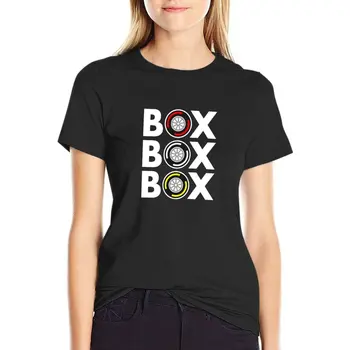Футболка С белым текстовым рисунком Box Box Box F1, одежда kawaii, винтажная одежда, платье-футболка, женское платье