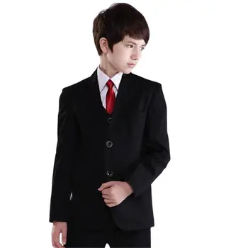 Детская одежда 3 шт. (куртка + брюки + жилет + галстук) Официальный черный блейзер Terno Masculino, брюки, комплекты детских костюмов, одежда для вечеринок