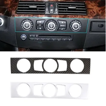 Автомобильная консоль из углеродного волокна, кнопка кондиционирования воздуха, Декоративная панель для BMW 5 серии E60 2004-2010, Аксессуары для интерьера авто
