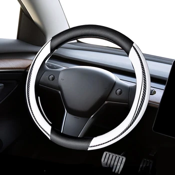 Подходит для Tesla Modle 3 2022 ModleY 2022 Кожаный чехол для рулевого колеса, сшитый вручную