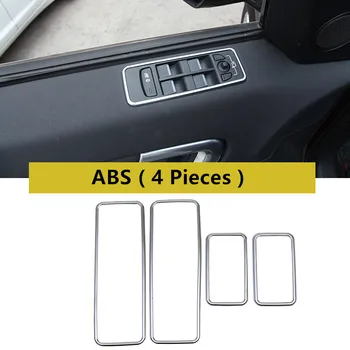4шт Хромированных кнопок стеклоподъемника из АБС-пластика, наклейки в виде рамок для Land Rover Discovery Sport 2015-16 Аксессуары для интерьера