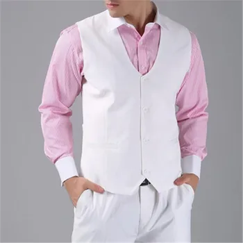 Новые модные мужские жилеты в британском стиле, костюм из белого мужского жилета для жениха, жилет для невесты 679