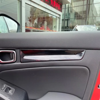 Для Honda Civic 11-го поколения 2022 ABS карбоновое волокно внутренняя дверь Подлокотник дверная чаша Защитная панель полоса украшение крышка аксессуары