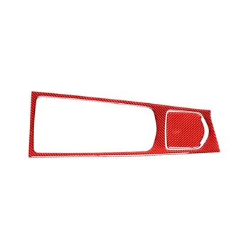 Наклейка с отделкой центральной мультимедийной панели салона из углеродного волокна красного цвета для Porsche Panamera 2010-2016