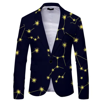 Плед 2023 новый мужской полосатый печатный досуг костюм куртка Молодежная британский стиль мода тонкий облегающий блейзер